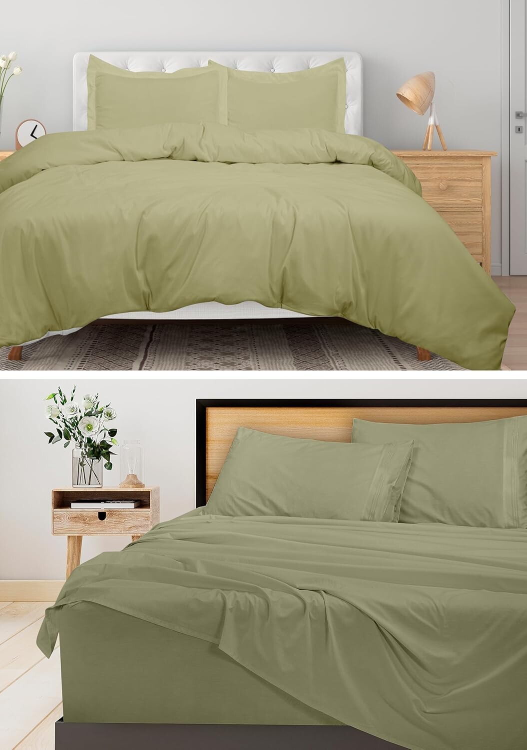

ROYALE LINENS Полный комплект простыней из 4 предметов с комплектом из 3 пододеяльников на молнии из мягкой микрофибры 1 простыня на подкладке