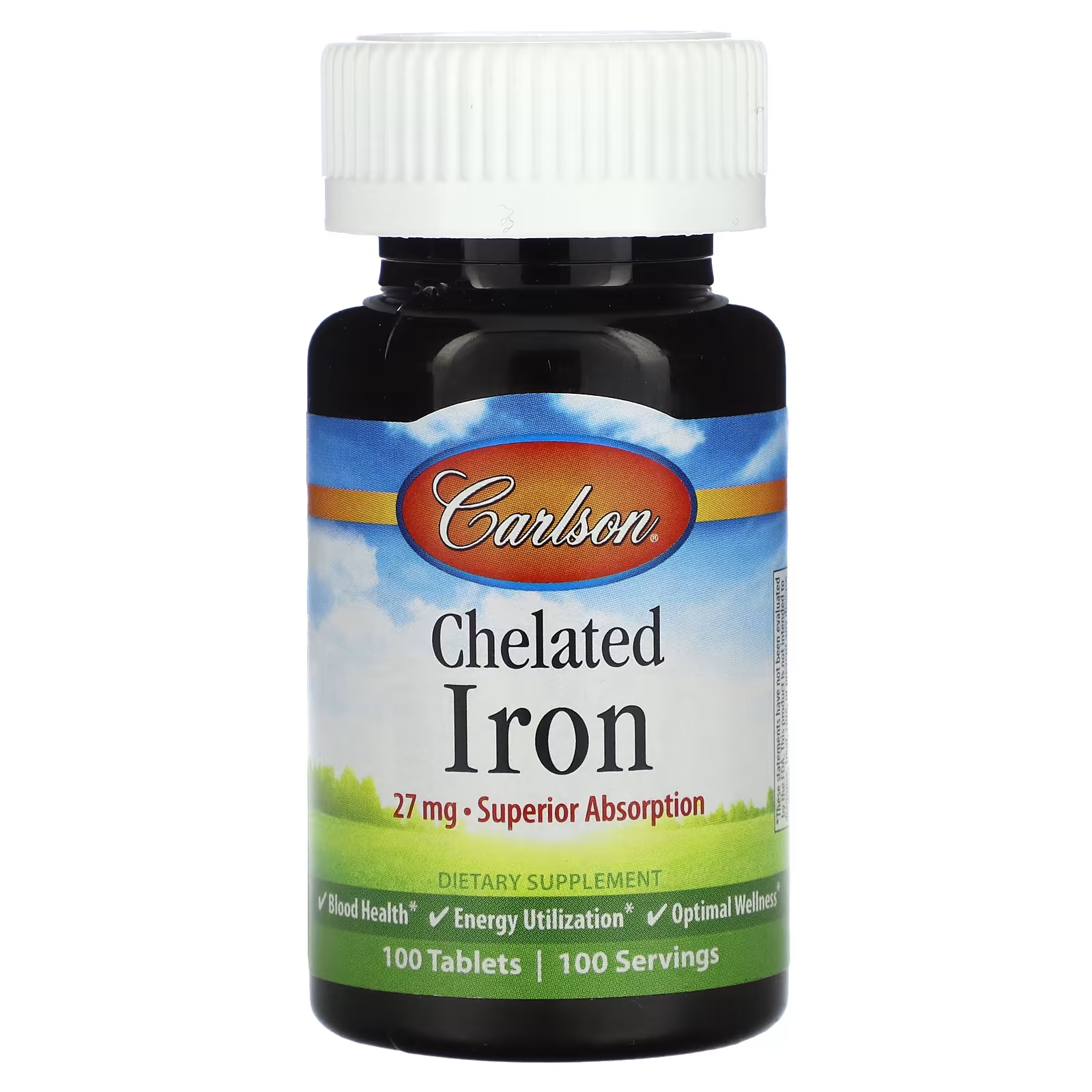 Carlson Хелатное железо 27 мг 100 таблеток carlson жевательное железо натуральная клубника 15 мг 120 таблеток
