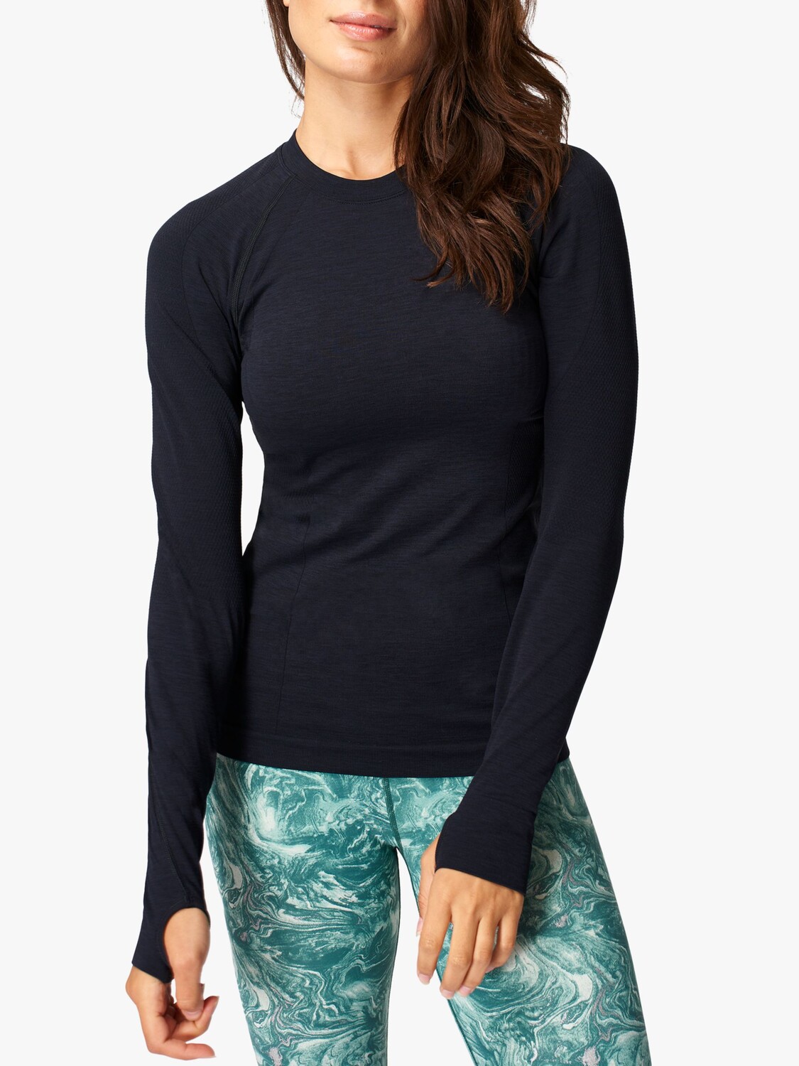 

Бесшовный топ с длинными рукавами Sweaty Betty Athlete, черный
