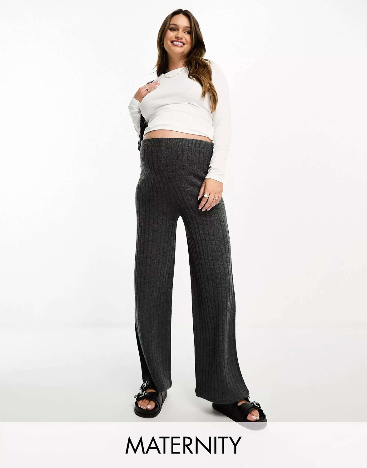 

Широкие брюки Cotton:On Maternity серого марлевого цвета
