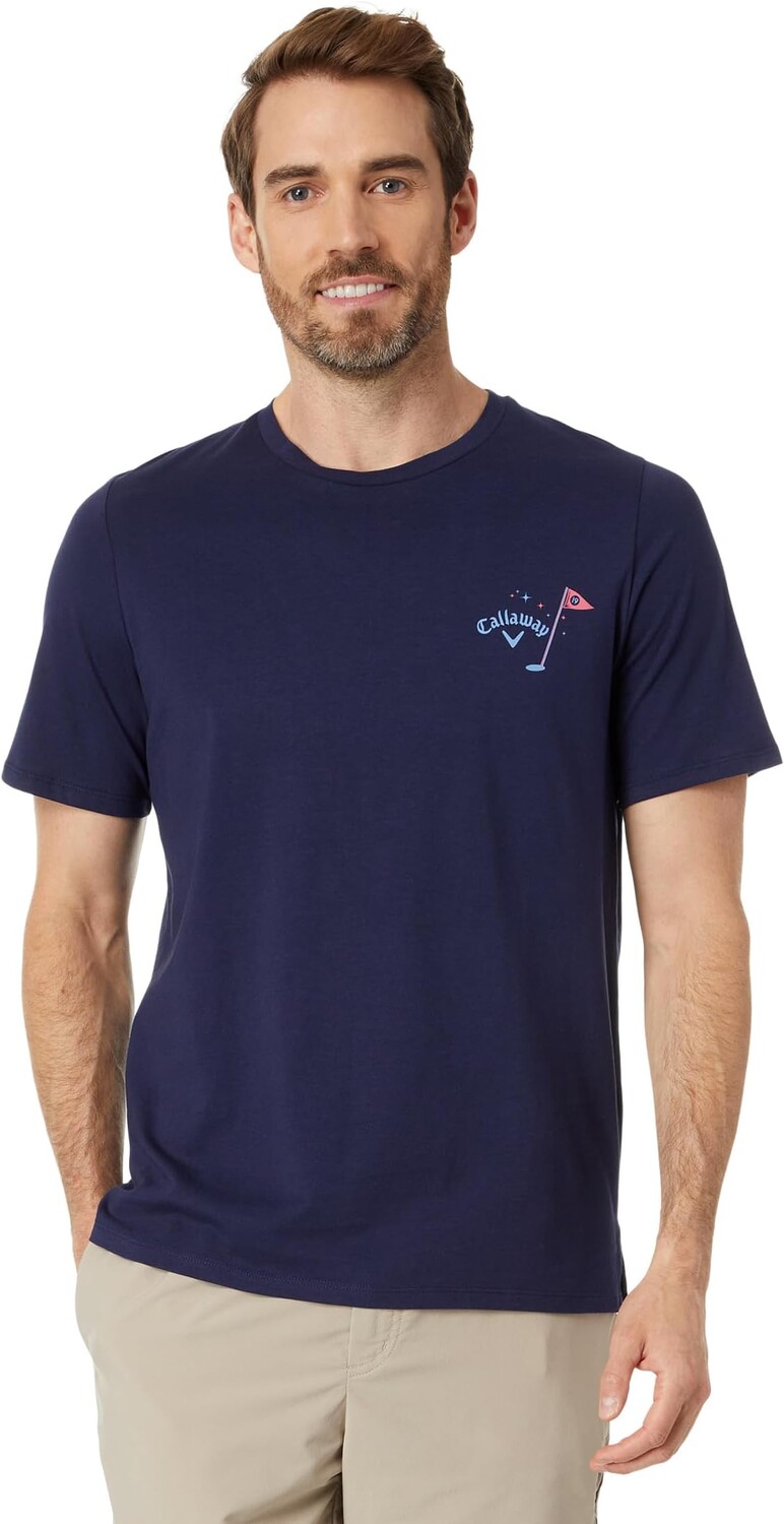 

Футболка Callaway 19th Hole Trademark Novelty Short Sleeve Tee, цвет Peacoat