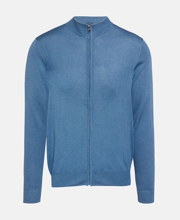 

Кардиган из шерсти мериноса Hackett London, цвет Slate Blue
