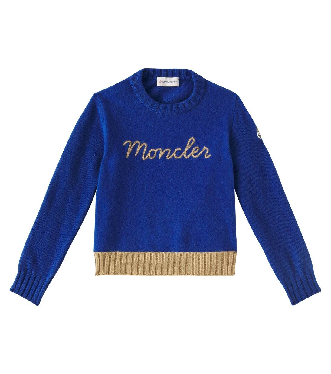 

Свитер из натуральной шерсти Moncler Enfant, синий