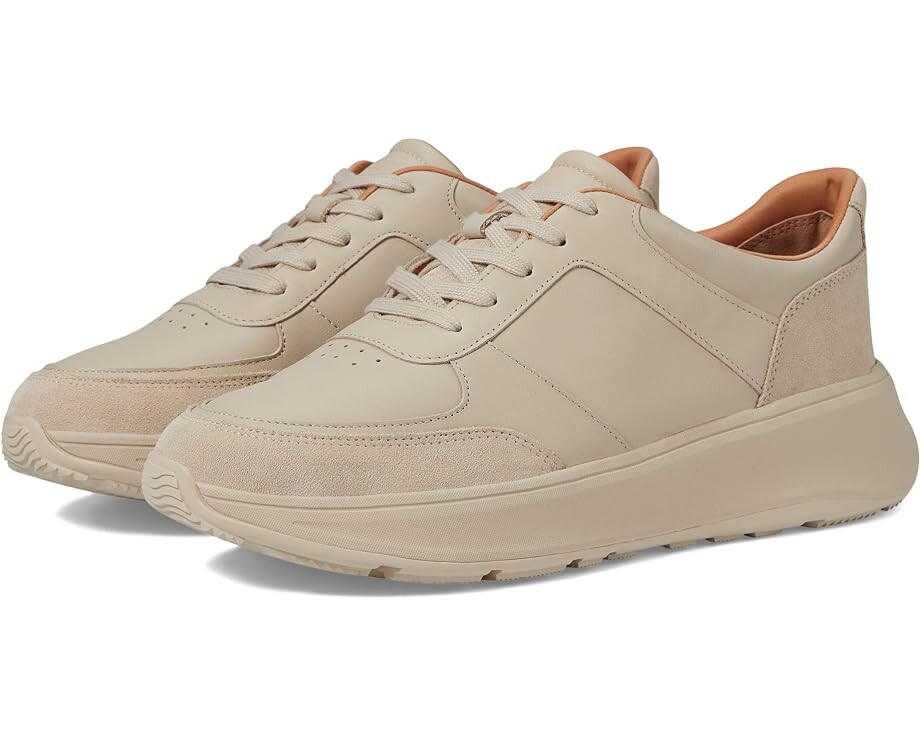 

Кроссовки FitFlop F-Mode Leather/Suede Flatform Sneakers, цвет Stone Beige