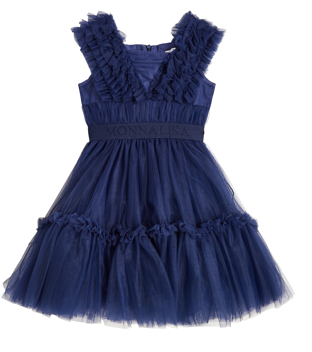 Многоярусное платье из тюля Monnalisa, синий