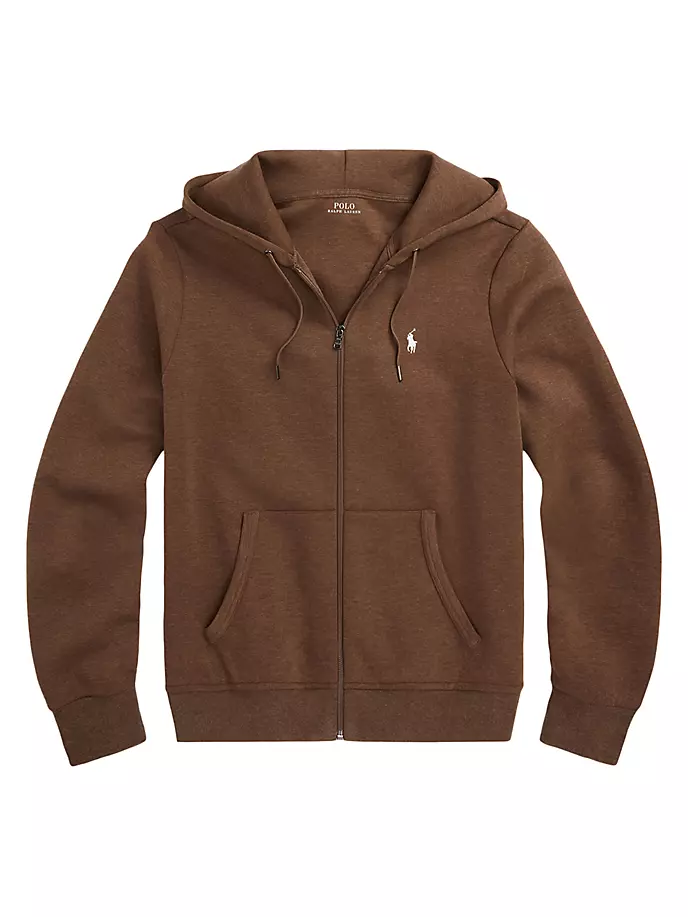 

Толстовка с молнией во всю длину двойной вязки из смесового хлопка Polo Ralph Lauren, цвет dark taupe heather