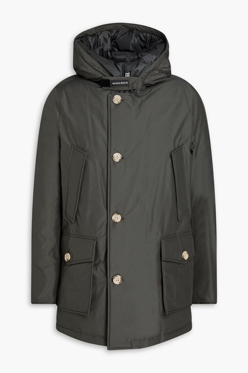 

Парка из смесового хлопка с капюшоном Woolrich, темно-серый