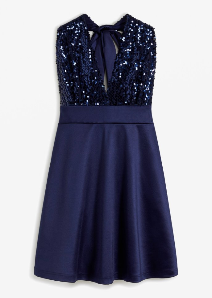Платье с воротником-халтер и пайетками Bodyflirt Boutique, синий платье с воротником халтер и пайетками bodyflirt boutique синий