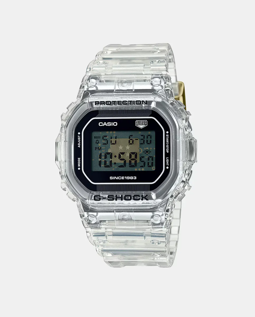 

Мужские часы G-Shock Skeleton DW-5040RX-7ER, посвященные 40-летнему юбилею, из прозрачной смолы Casio, белый