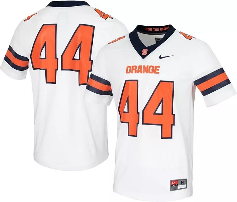 

Мужское футбольное джерси Nike Syracuse Orange #44 белое неприкасаемое