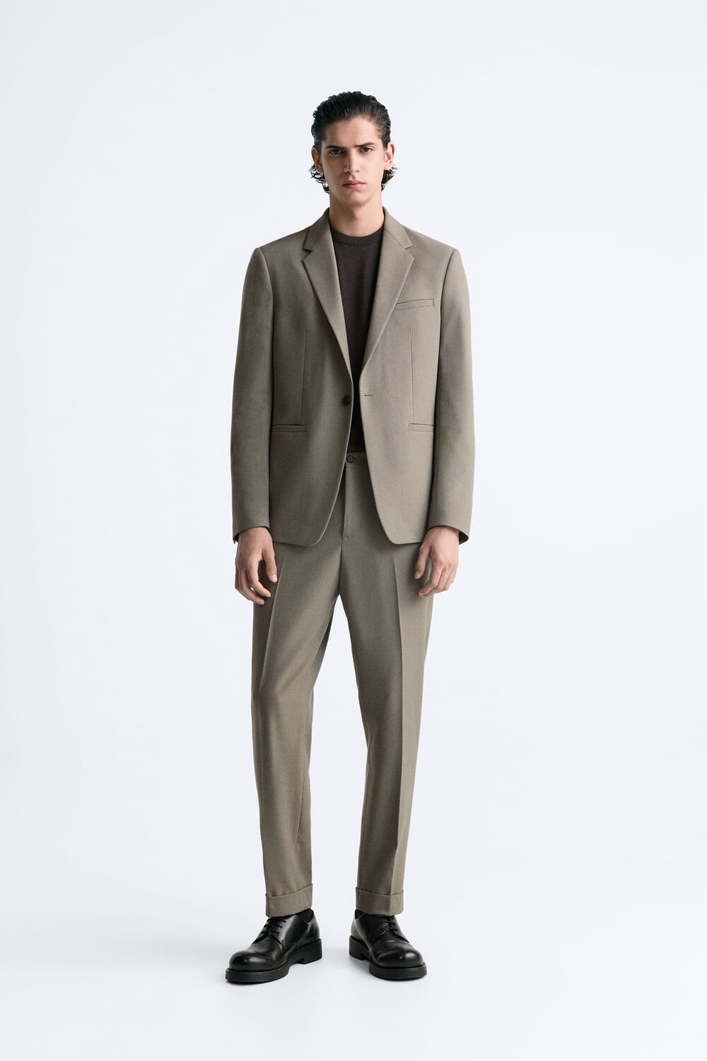 

Фактурные костюмные брюки ZARA, зеленый