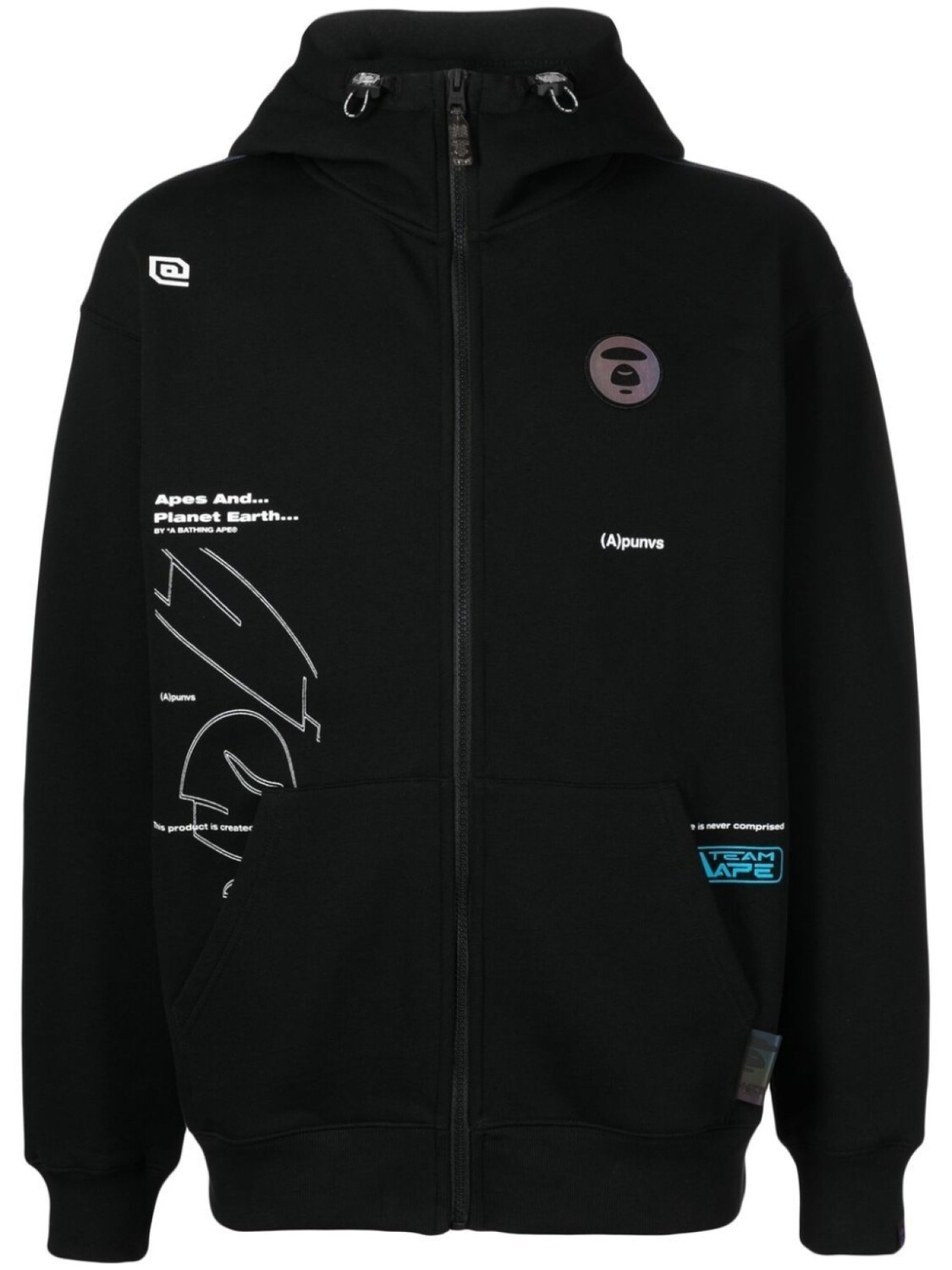 

Худи с нашивкой-логотипом AAPE BY *A BATHING APE, черный