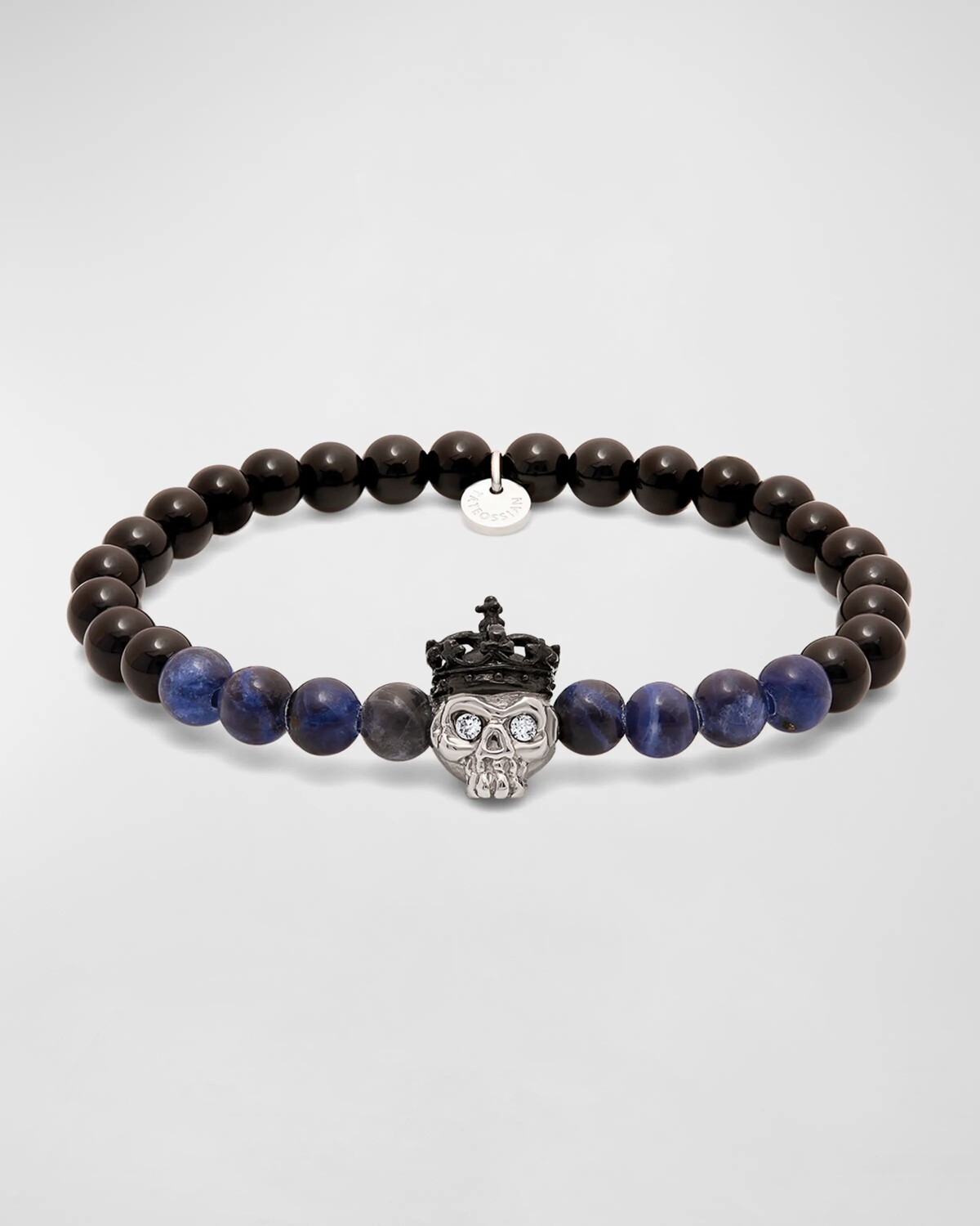 

Мужской эластичный браслет из бисера King Skull Tateossian, цвет Blue