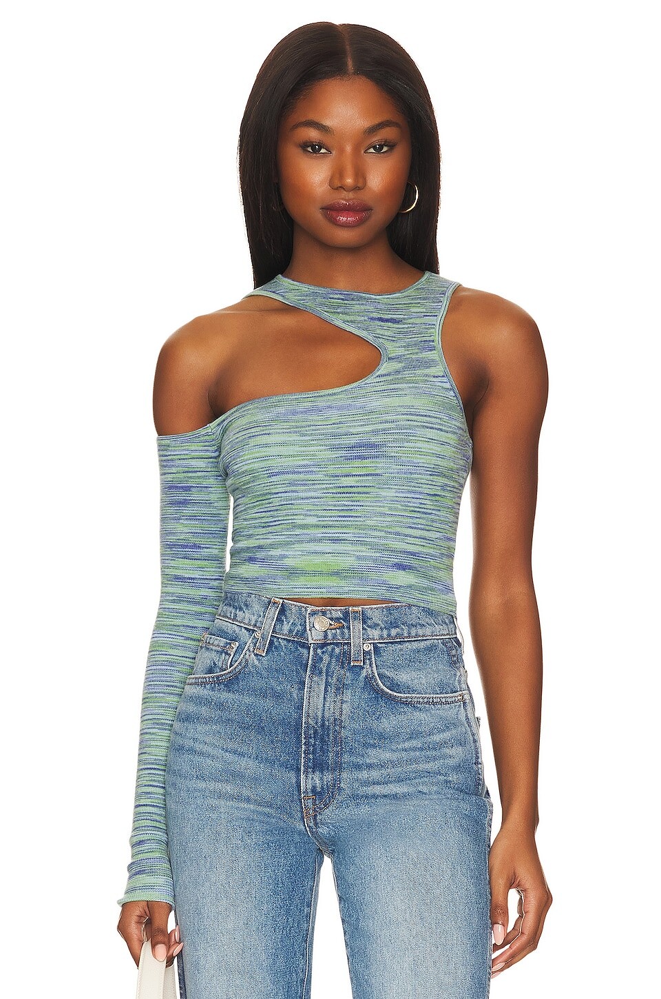 

Топ Camila Coelho Aideen Cut Out Knit, цвет Blue Spacedye