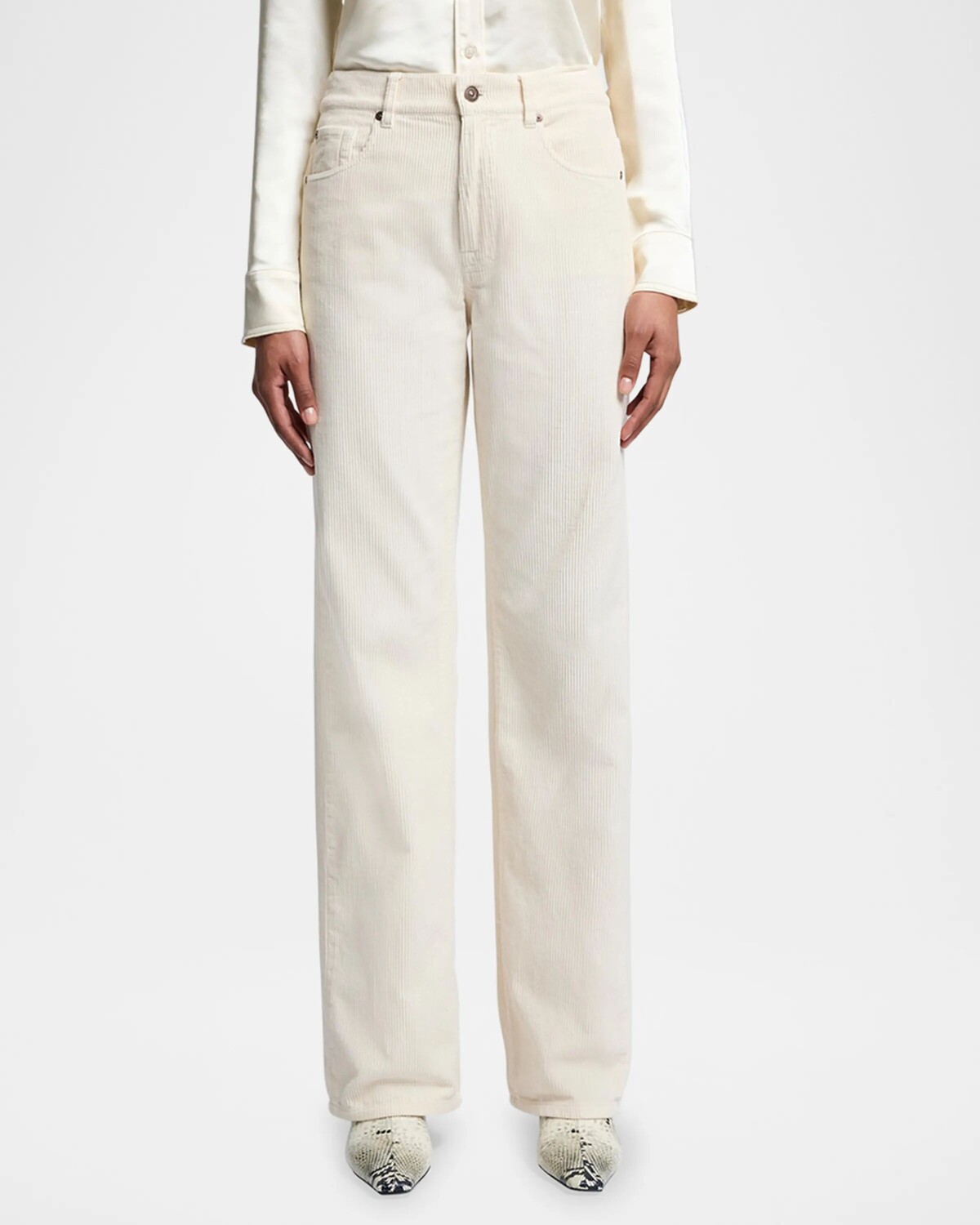 

Вельветовые джинсы-брюки Tess 7 For All Mankind, цвет Eggshell