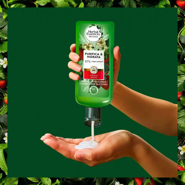 Шампунь Bio Renew Champú Fresa y Menta Herbal Essences, 400 ml herbal essences shampoo conditioner bio renew 2x400 ml