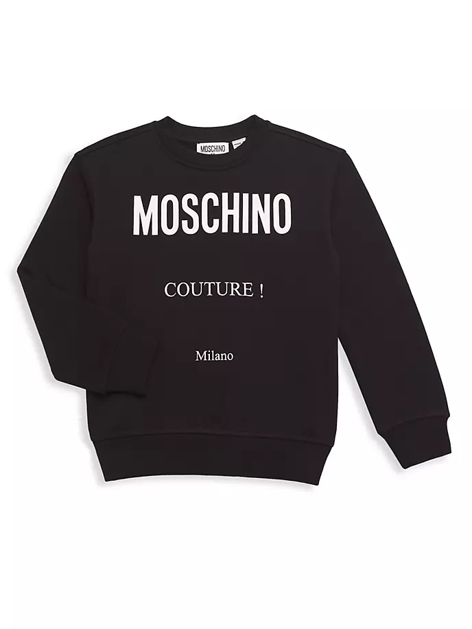 

Толстовка с круглым вырезом и логотипом Little Boy's & Boy's Moschino, черный