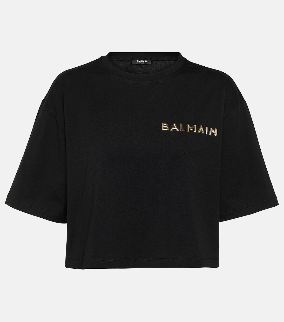 

Футболка из хлопкового джерси с логотипом Balmain, черный