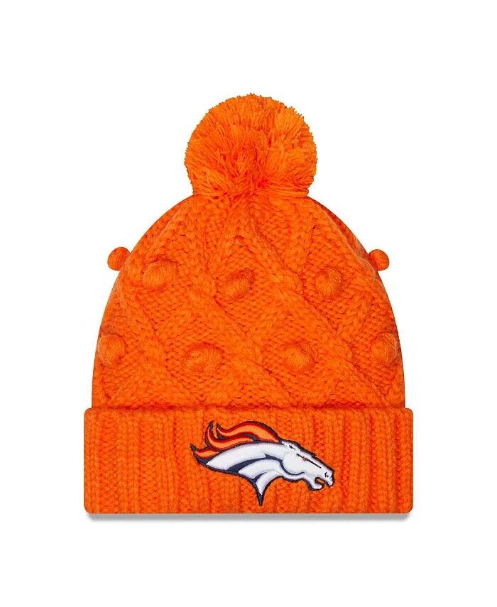 

Вязаная шапка с манжетами и помпоном Big Girls Orange Denver Broncos Toasty New Era, оранжевый