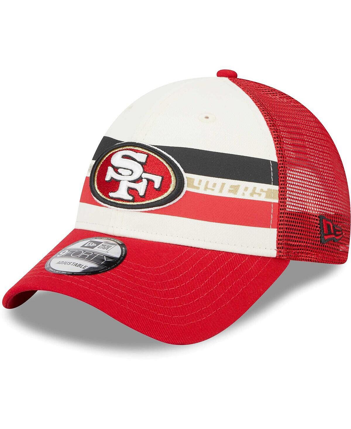 

Мужская кепка Snapback кремового и алого цвета San Francisco 49ers Team Stripe Trucker 9FORTY New Era