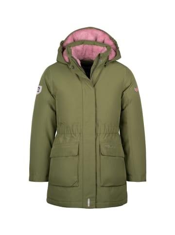 

Пуховик Trollkids ALESUND, цвет Dunkel Oliv/Violett