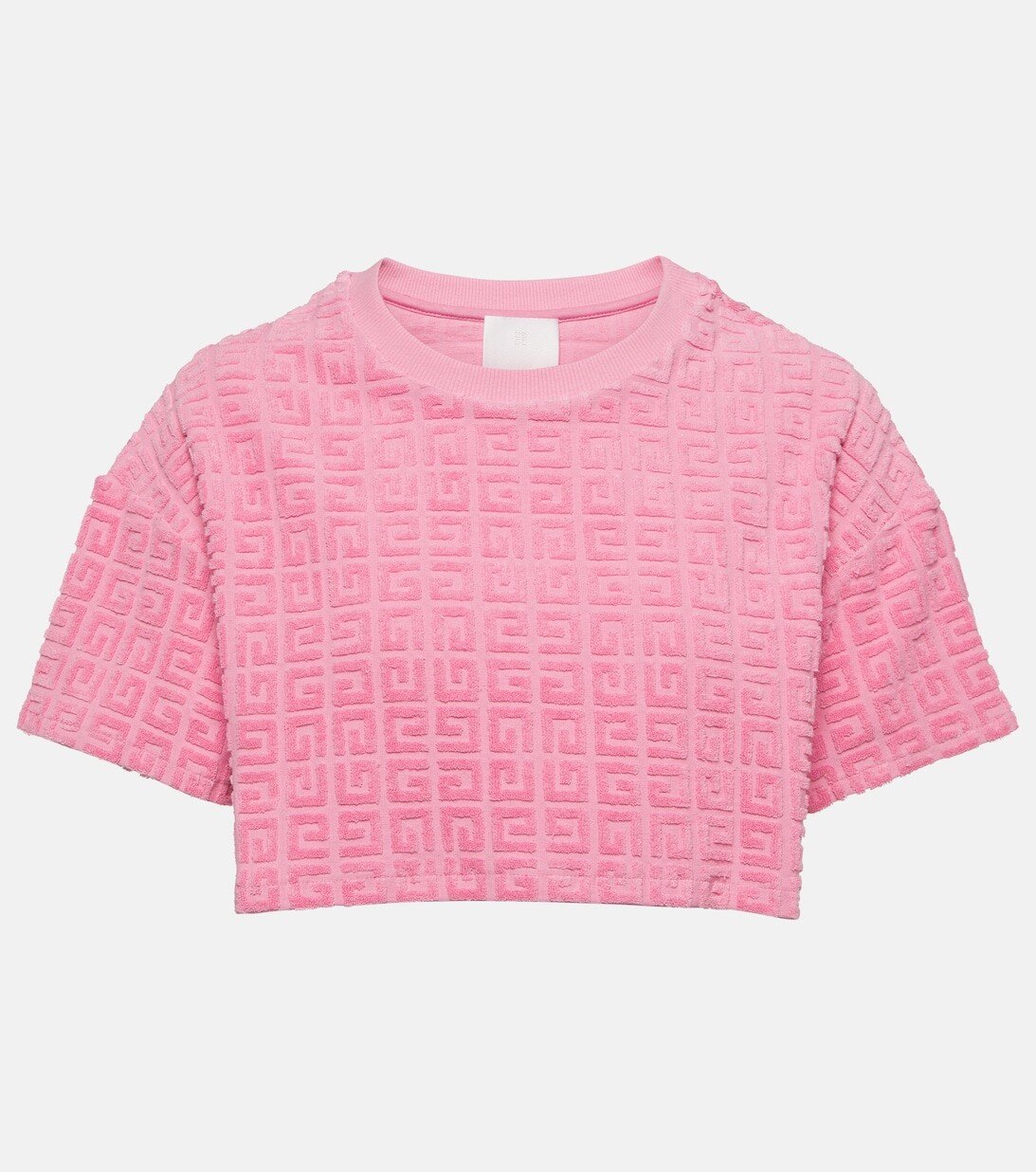 

Укороченный топ 4G из хлопковой махровой ткани GIVENCHY, розовый