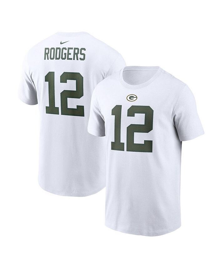 

Мужская белая футболка Green Bay Packers с именем и номером игрока Aaron Rodgers Nike, белый