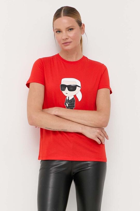 

Хлопковая футболка Karl Lagerfeld, оранжевый