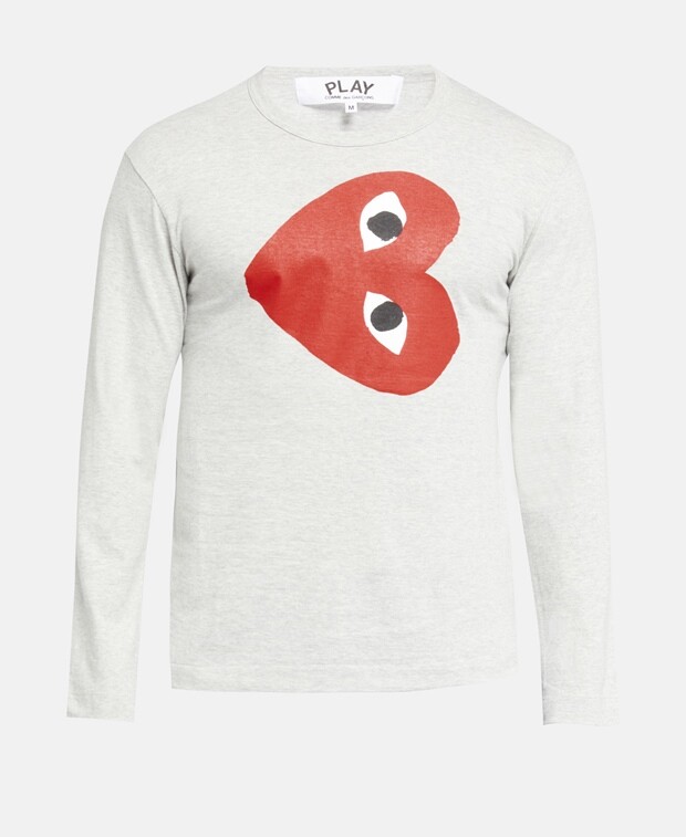 

Топ с длинными рукавами Comme des Garçons, светло-серый