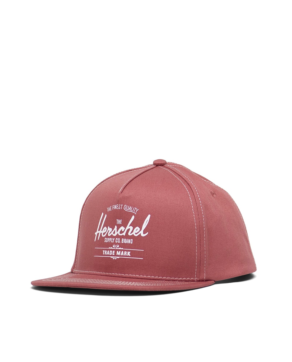 Розовая тканая кепка унисекс с белым логотипом Herschel, розовый