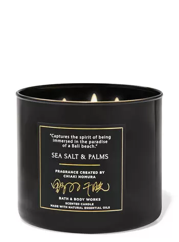 

Свеча с 3 фитилями Sea Salt & Palms, 14.5 oz / 411 g, Bath and Body Works