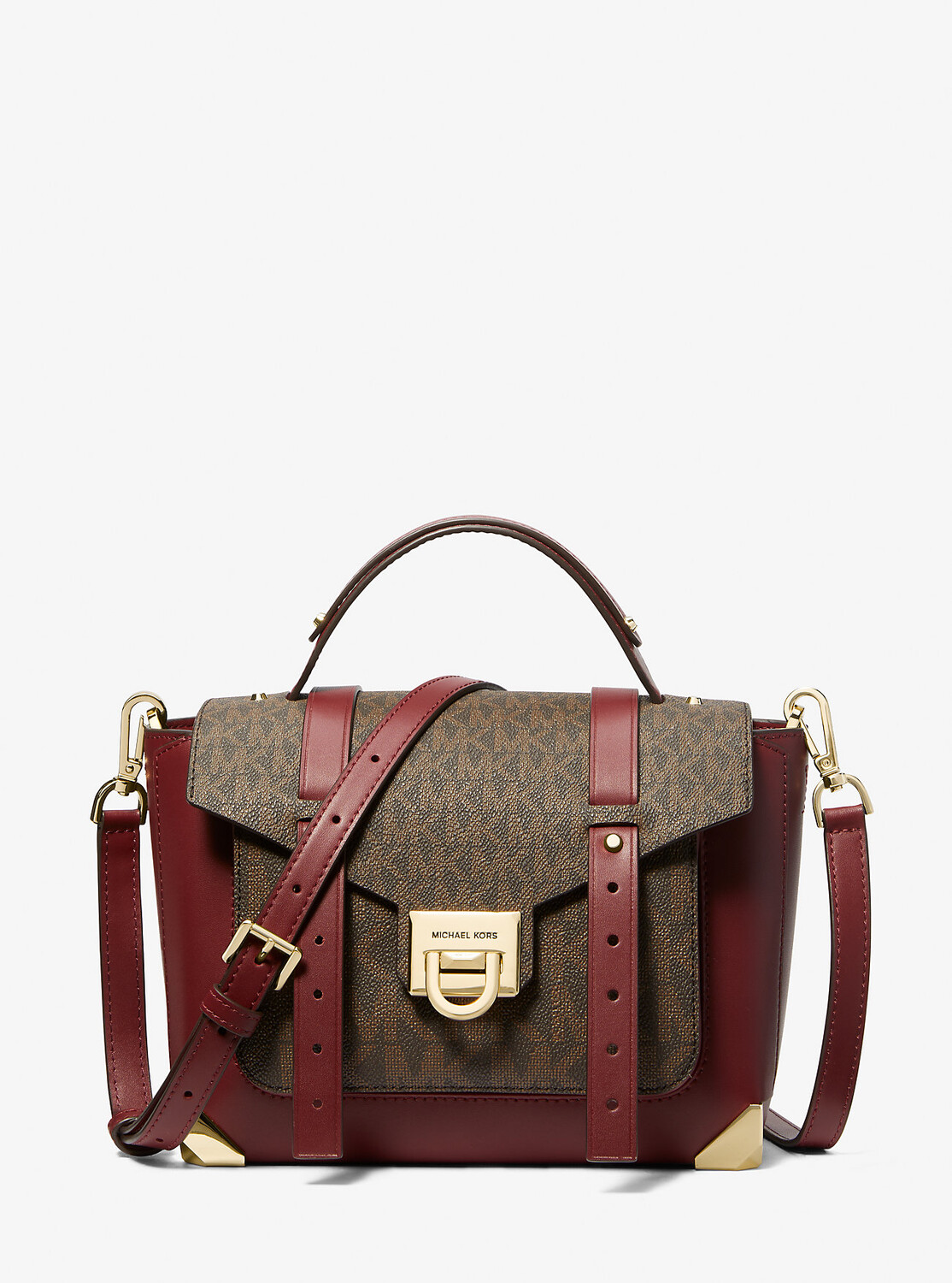 

Сумка-портфель Manhattan среднего размера из кожи с логотипом Michael Kors