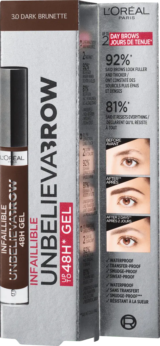 Гель для бровей Infaillible Unbelieva Brow 48H 3.0 Брюнетка 70мл L'Oreal цена и фото