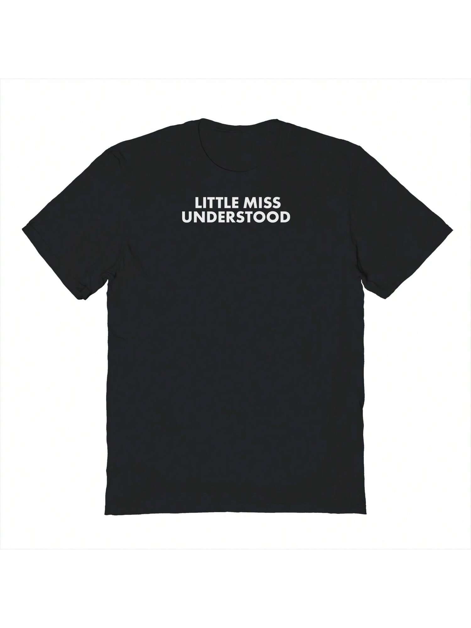 Белая черная хлопковая футболка унисекс с короткими рукавами Pop Creature Misunderstood с рисунком, черный цена и фото