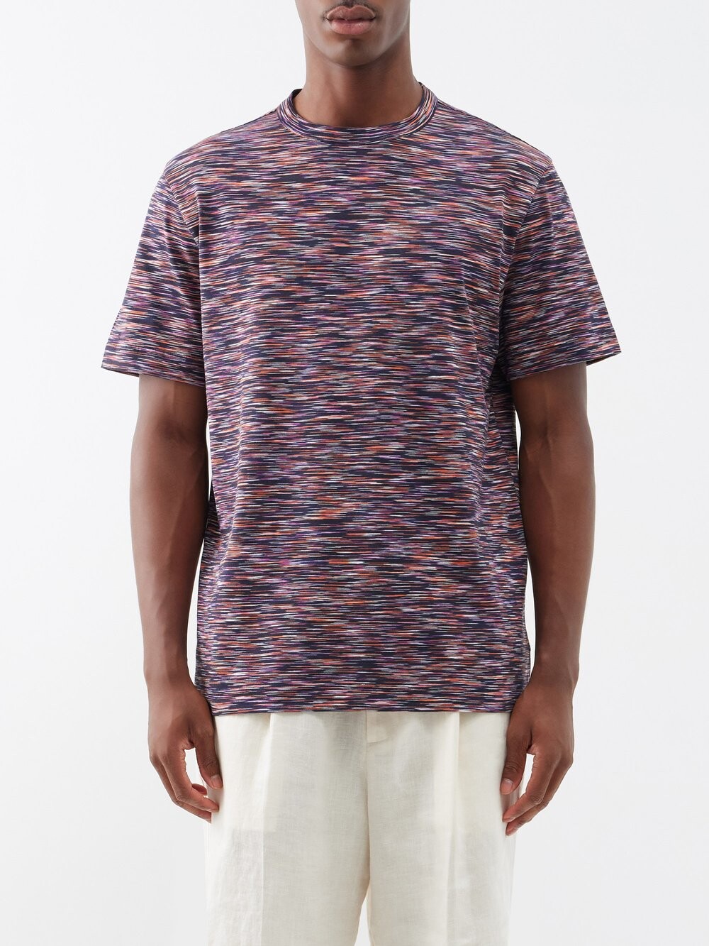 

Футболка из хлопкового джерси космического цвета Missoni, мультиколор