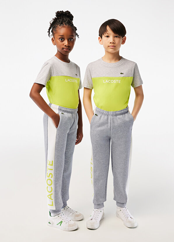 

Серые детские спортивные штаны с цветными блоками Lacoste, Серый