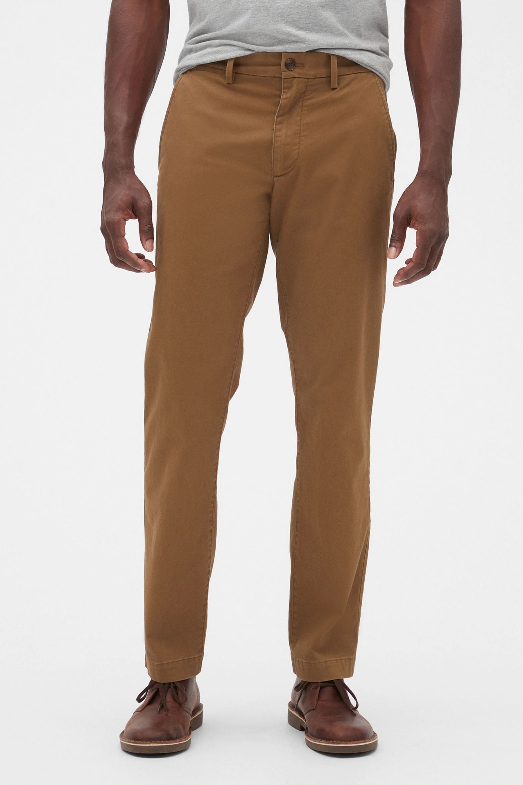 Брюки-чиносы Essential прямого кроя Gap, коричневый современные брюки чиносы прямого кроя gap бежевый