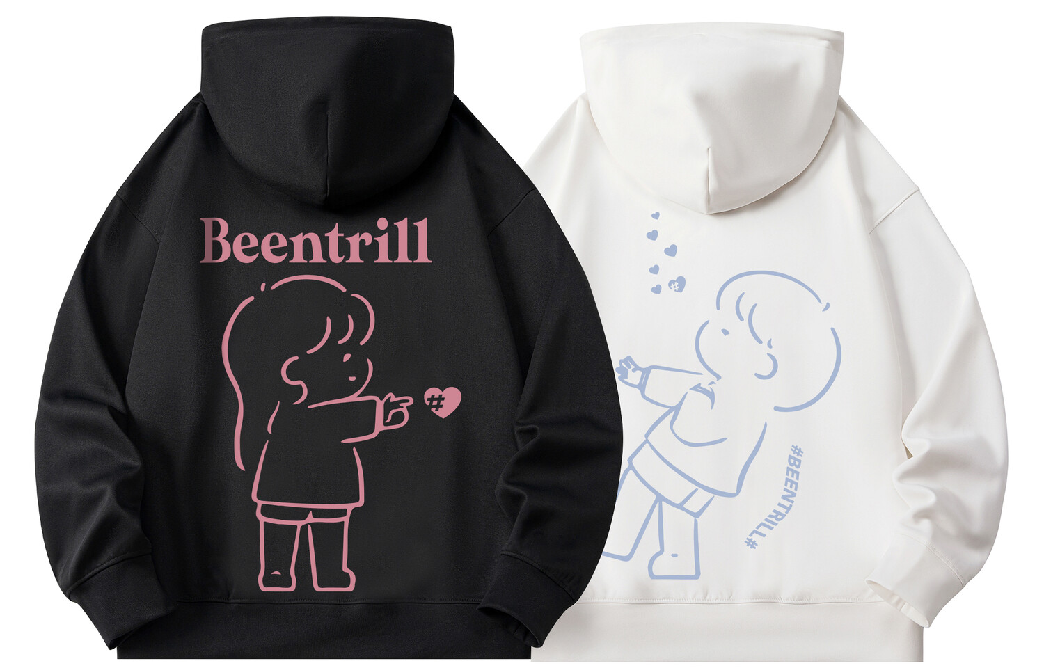 

Толстовка унисекс Beentrill, Черный флис + белый флис