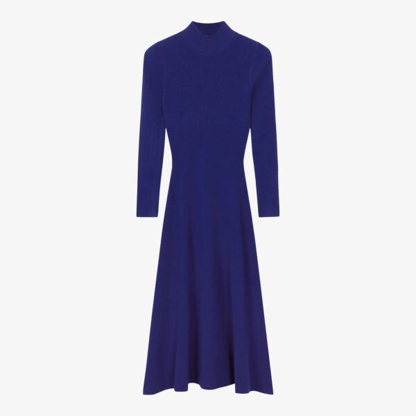 

Трикотажное платье миди Chrissy в рубчик Reiss, синий