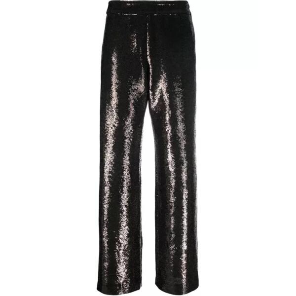 

Брюки wide-leg sequin-embellished trousers Golden Goose, черный