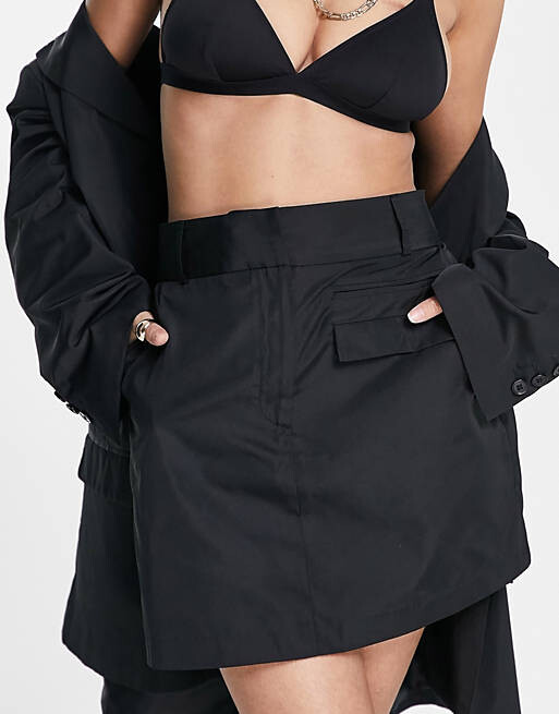 

Черная нейлоновая мини-юбка Topshop Coord