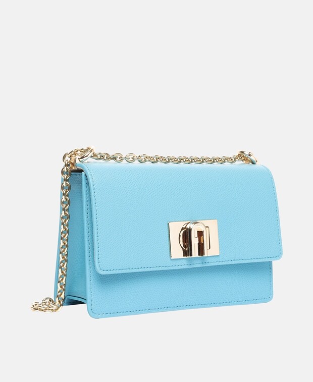 

Кожаная сумка через плечо Furla, синий