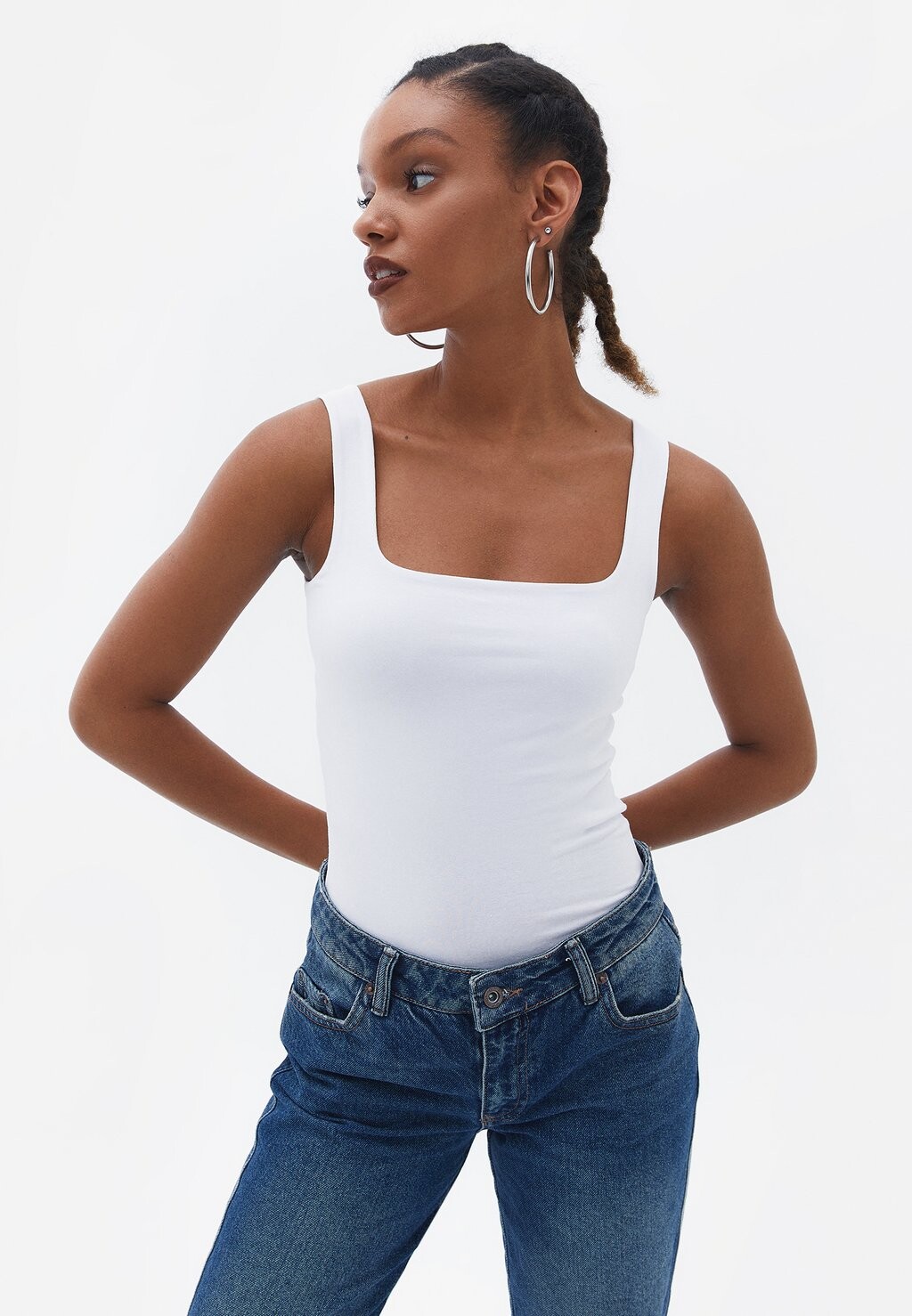 

Топ Stretch Square Neck Singlet OXXO, белый