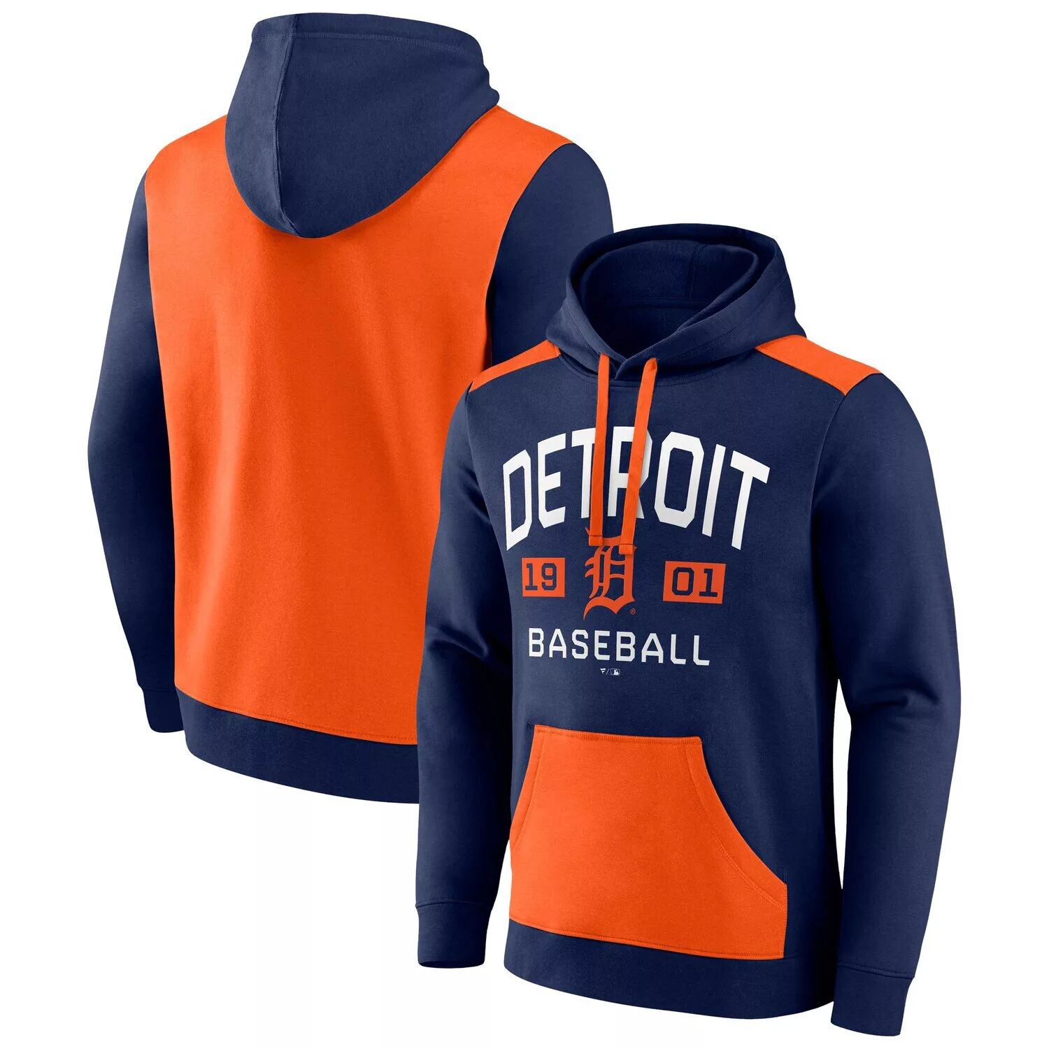 

Мужской пуловер с капюшоном Fanatics с фирменным логотипом темно-оранжевого цвета Detroit Tigers Chip In, Оранжевый