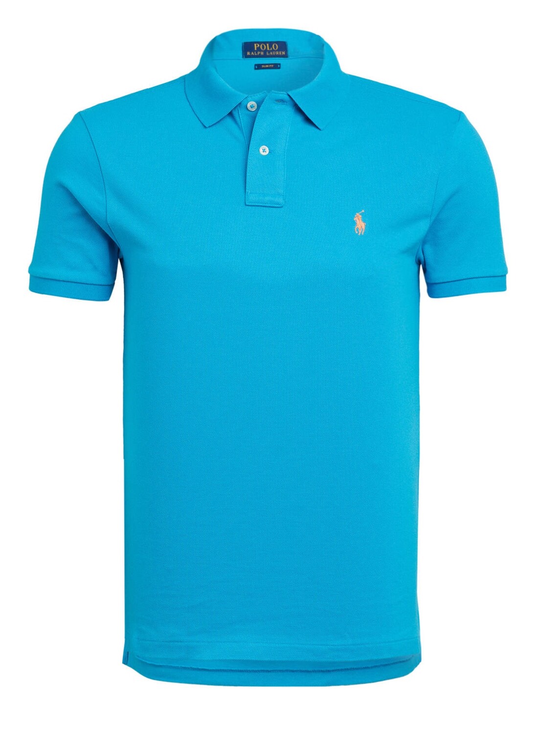 

Рубашка-поло узкого кроя из пике POLO RALPH LAUREN, бирюзовый