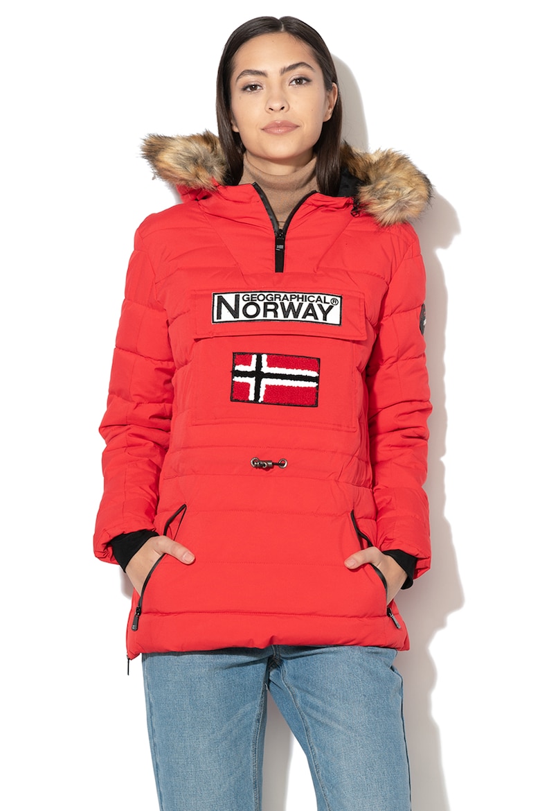 Зимняя куртка Belinda со съемным эко-пухом Geographical Norway, красный зимняя куртка belinda со съемным эко пухом geographical norway серый