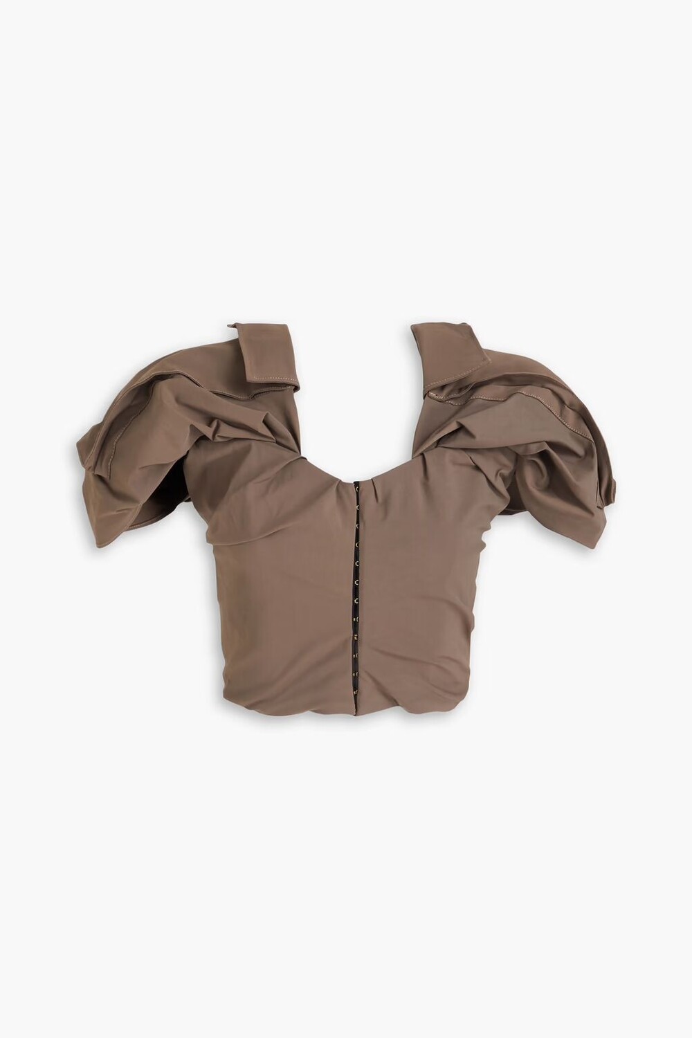 

Le Haut укороченный топ из твила со складками Jacquemus, серо-коричневый