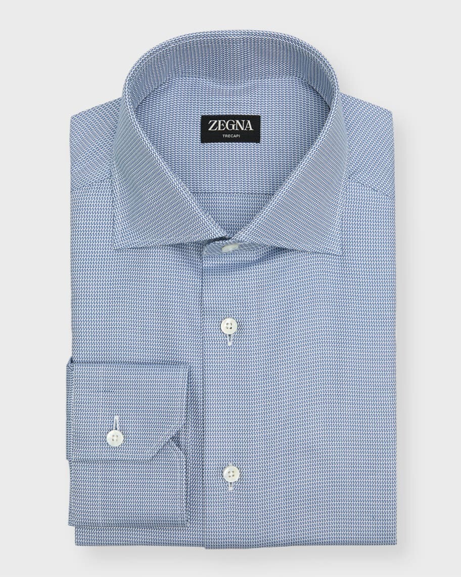 

Мужская классическая рубашка Trecapi из хлопка с микропринтом ZEGNA