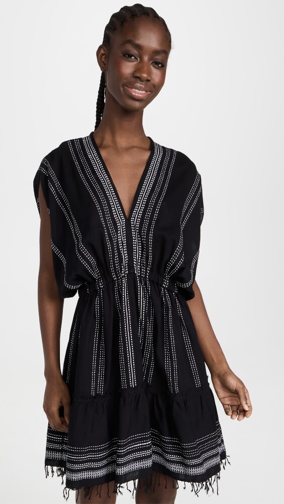 

Платье Lemlem Leliti Short Plunge Neck, черный