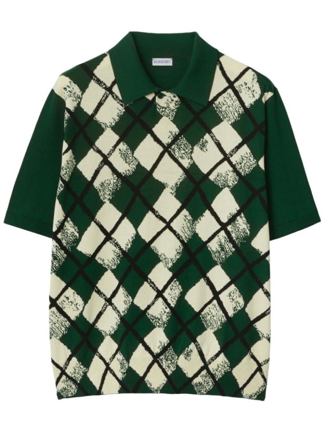 

Рубашка поло с узором аргайл Burberry, зеленый